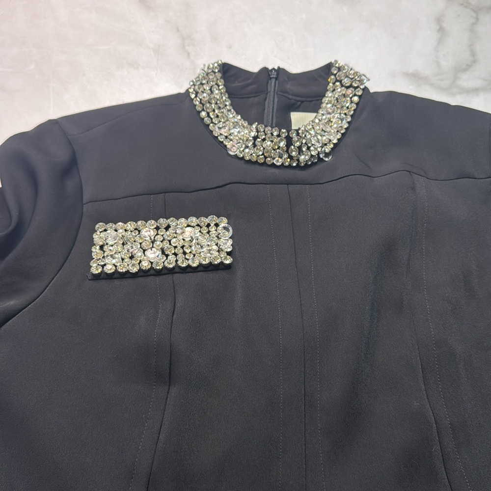 Tuckernuck Womens Embelished Hoyt Dress Black Beaded Cocktail Dress - Picture 7 of 11